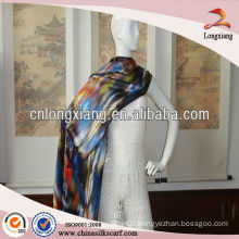 custom made printed reversible wool shawl